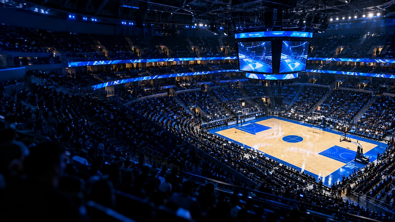 Illustrative basketball arena
